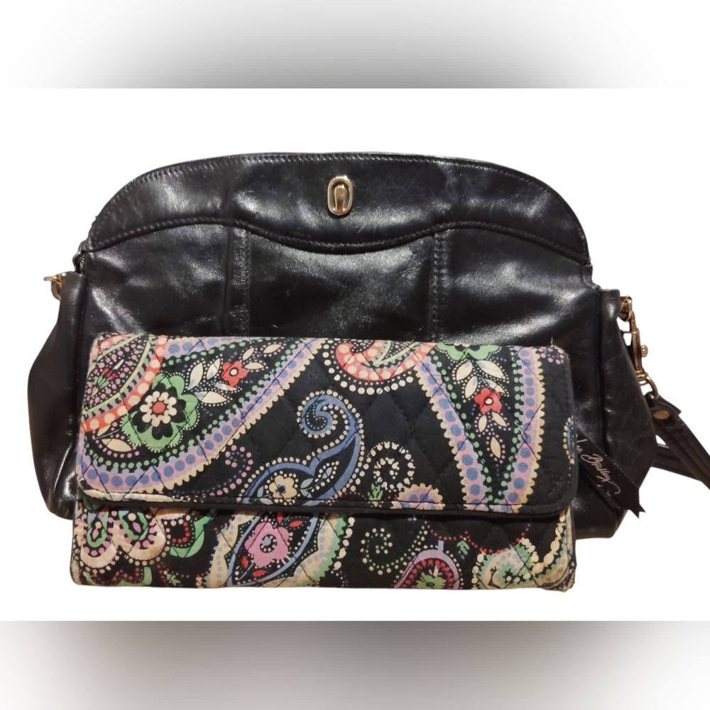 Vera Bradley Trifold Wallet Paisley Design With Crossbody Purse Bundle Lot